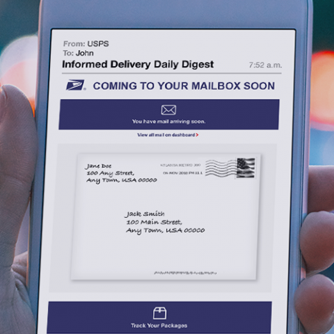 Phone with Informed Delivery screen up