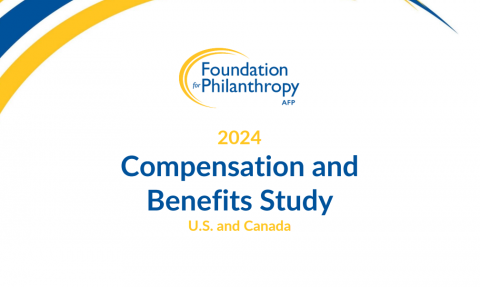 Text reads "Foundation for Philanthropy AFP 2024 Compensation and Benefits Study U.S. and Canada"
