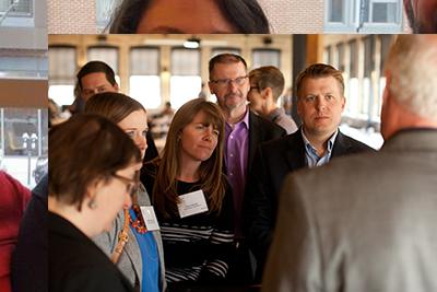 Group of professional talking.