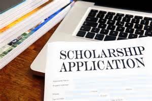 Scholarship application and laptop photo