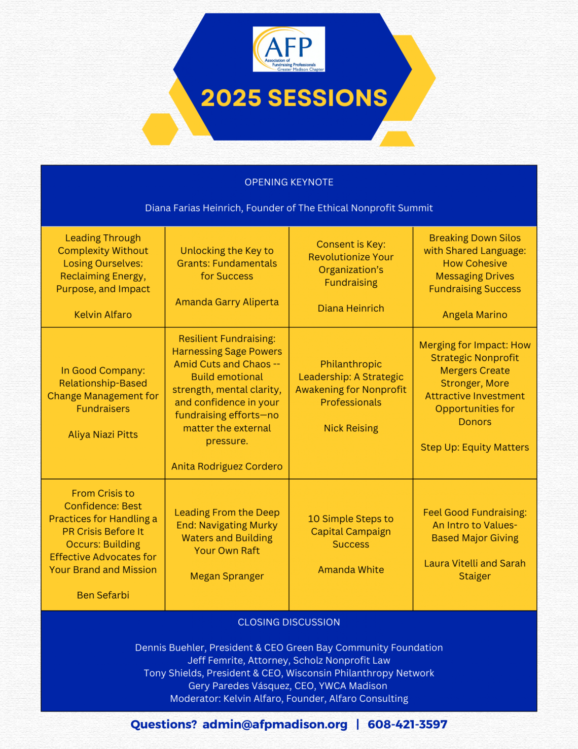 Session listing text